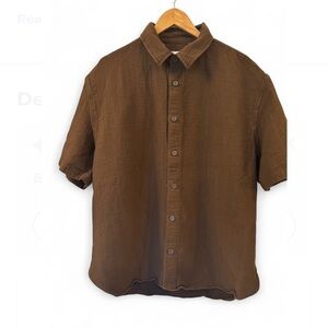 Zara Brown Casual Button Down Shirt with Relaxed Fit